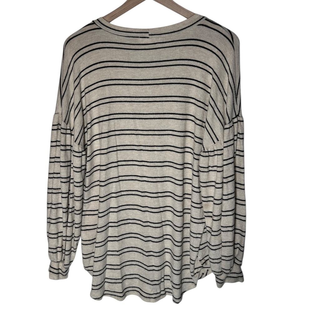 First Love Oversized Sweater Balloon Sleeve Curved Hem Cozy Slouchy Small - Picture 2 of 9